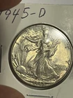 1945-D Walking Liberty Very Sharp breast plate  and fine detail Silver Half