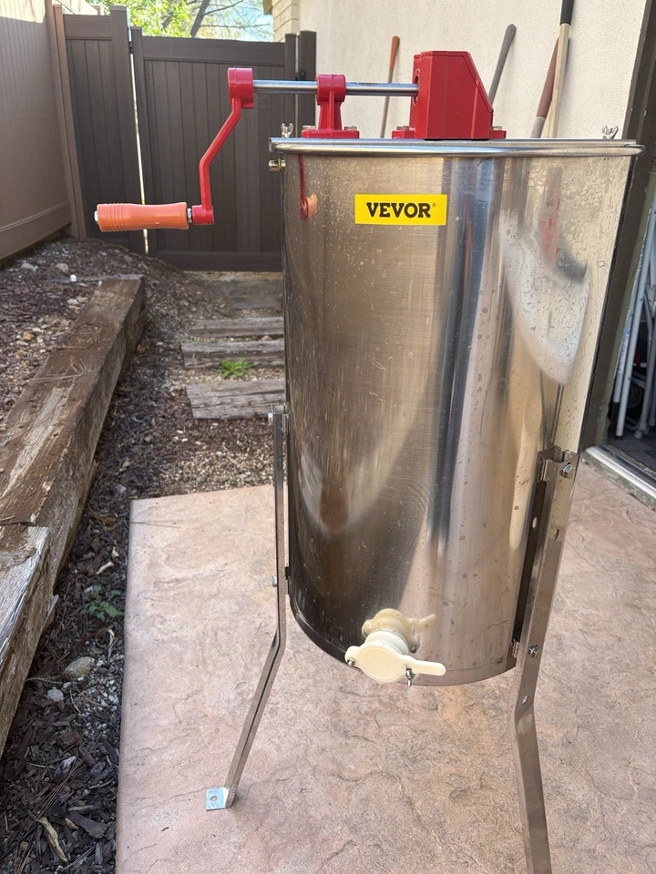 Ручной медовый экстрактор для 4/8 рамы спиннинг пчеловодство включает подставку. - Изображение 3 из 4