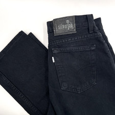 SILVERTAB Women's Junior's 9 Vintage MADE IN USA Black Slim-Fit High-Rise Jeans