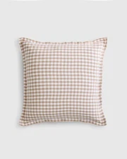 Quince European Linen Gingham Euro Sham Cafe Bedding