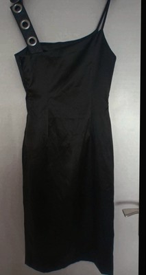 Miss Syxty satin dress party dress cocktail dress with leather straps MINT.
