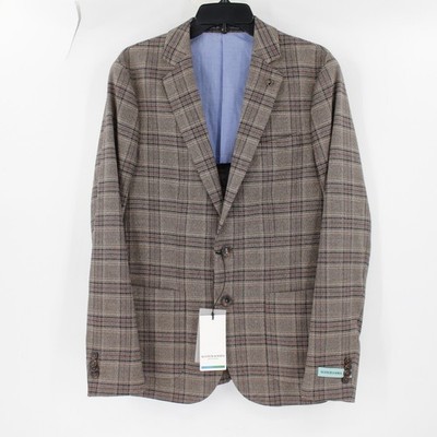 NWT Scotch soda Sport coat Mens medium unstructured half lined lightweight plaid