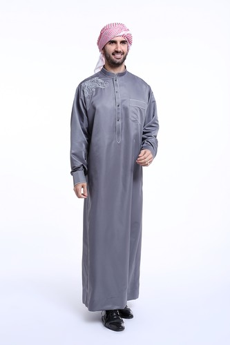 Men Dishdasha Saudi Thobe Thoub Abaya Galabeya Muslim Dress Arabic Robe Clothes - Picture 20 of 56