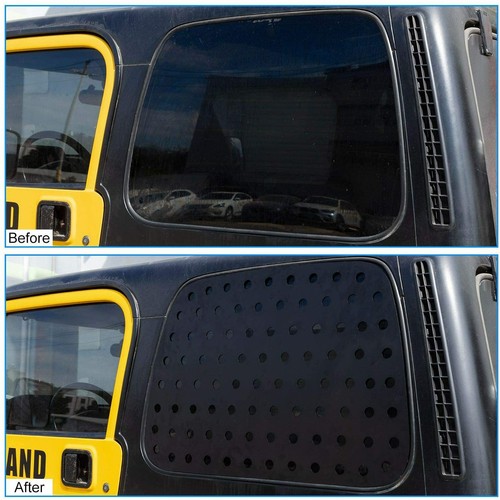 Exterior Rear Window Glass Plate Trim Decor Cover for Jeep Wrangler TJ 1997-2006 - Picture 2 of 7