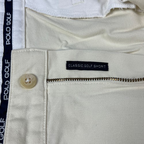 Polo Golf Classic Mens Chino Shorts Size 38 Light Yellow Pleated Front - Picture 4 of 8