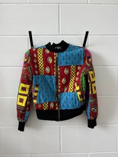 Stunning Print Bomber Jacket Large (approx Uk12) Rare