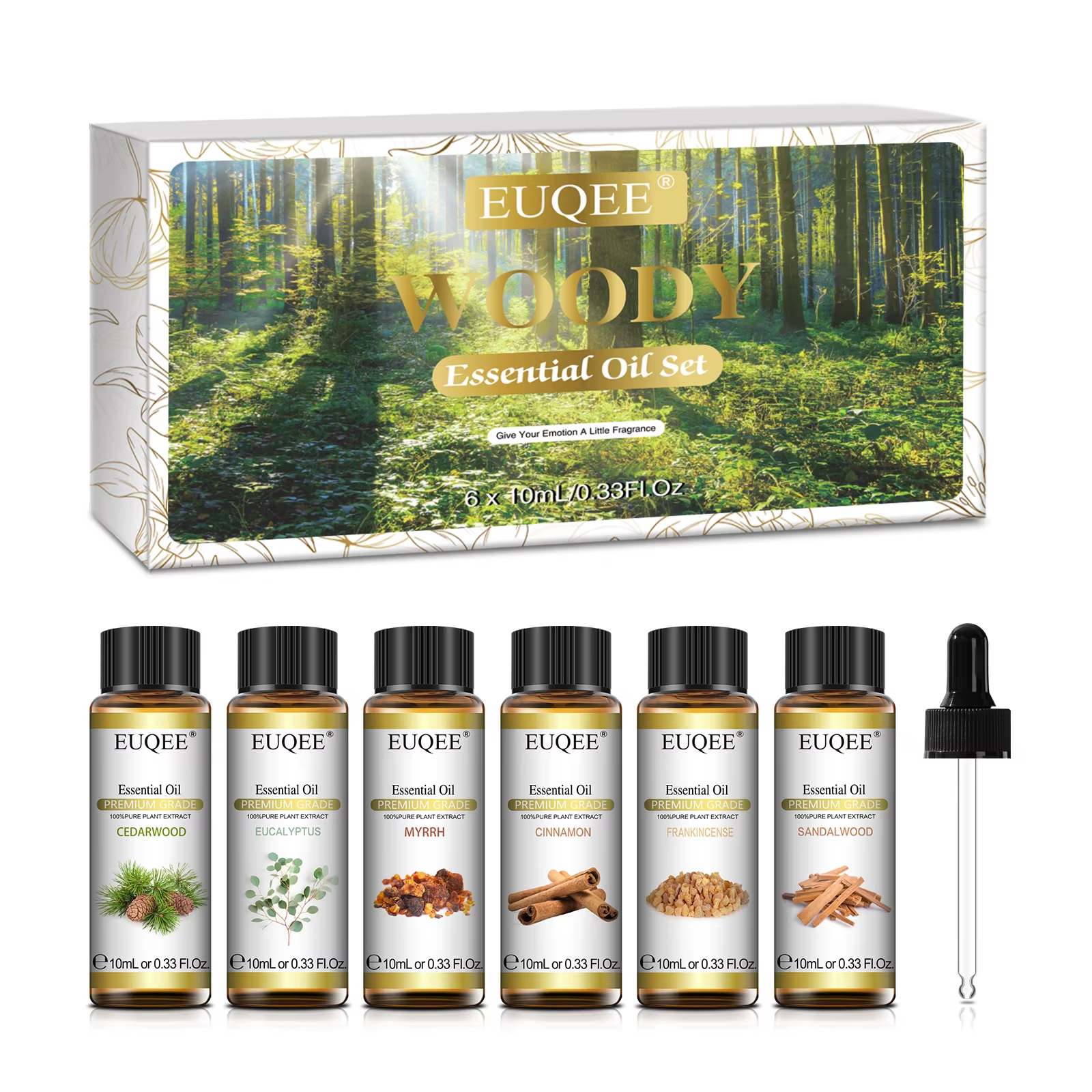 6 Bottle Floral Essential Oil Set for Diffusers Candles Rose Lavender