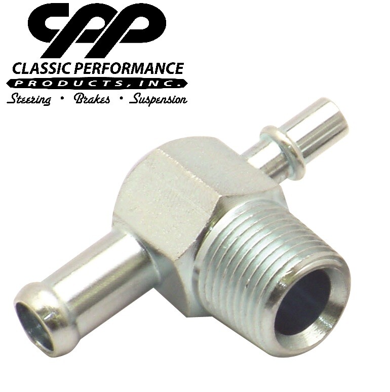 POWER BRAKE VACUUM SUPPLY TEE FITTING DUAL 3/8 1/4 PORT NPT THREAD ZINC