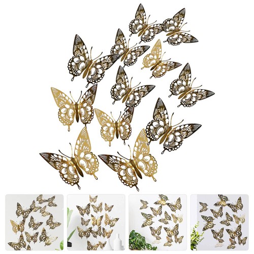 24 Pcs Party Decor Butterfly Wall Sticker Stickers Room Decorative