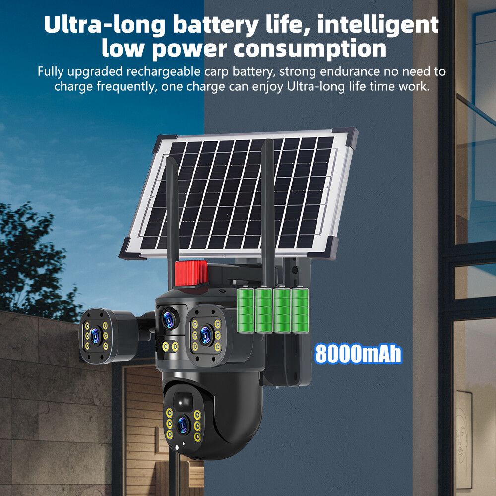 Solar Battery Powered Wireless WiFi Outdoor Pan/Tilt Home