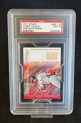 2001 Studio Albert Pujols Masterstrokes Dual Relic /200 PSA 9 Highest Graded