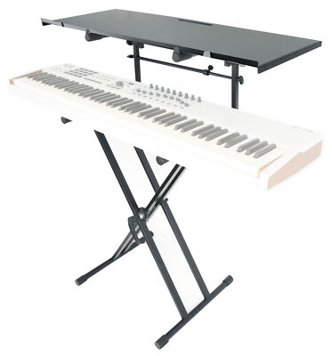 Rockville RKS42X 2-Tier X-Stand Keyboard or DJ Stand w Quick Release+Shelf