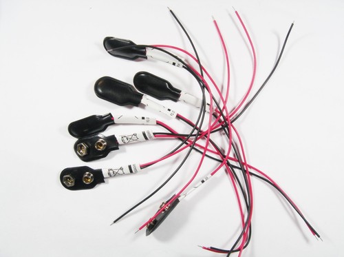 2x Connection Clip Battery Clip 9V Block Wire #10-21/B - Picture 3 of 4