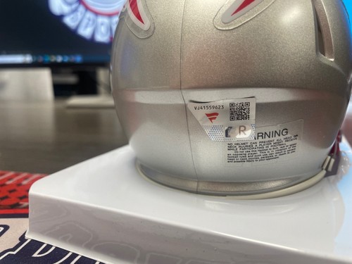 Minicasco autografiado por Drake Maye de la NFL - Autenticación de fanáticos - Imagen 3 de 3