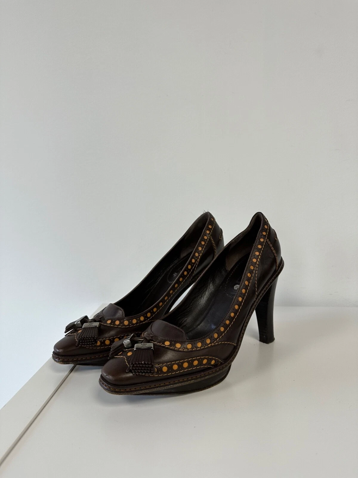 Scarpe da donna marroni in pelle Celine taglia 39 5 US 9