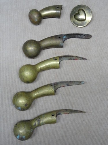 Lot of 4 Horse Hames Brass Ball Knob Walking Stick Vintage Antique & Round Brass - Picture 4 of 11