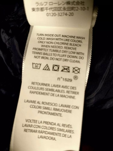 Polo Ralph Lauren Herren marineblau 90 % weiß Entendaunen Stehkragen gefütterte Jacke 1XB - Bild 13 von 13