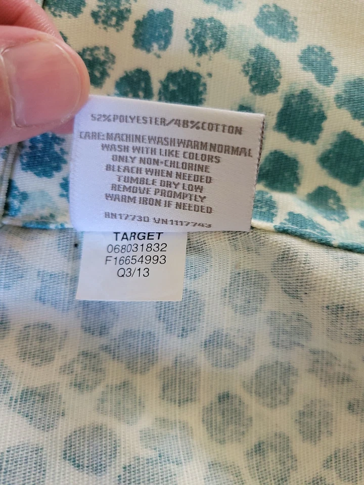 Juego de 2 cortinas de umbral blancas con puntos verdes usadas en excelente estado, poliéster, algodón Foto 4 de 4