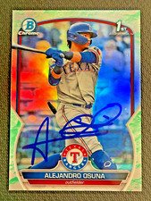Alejandro Osuna 2023 Bowman Chrome AUTO LUNAR REFRACTOR SIGNED RANGERS #131