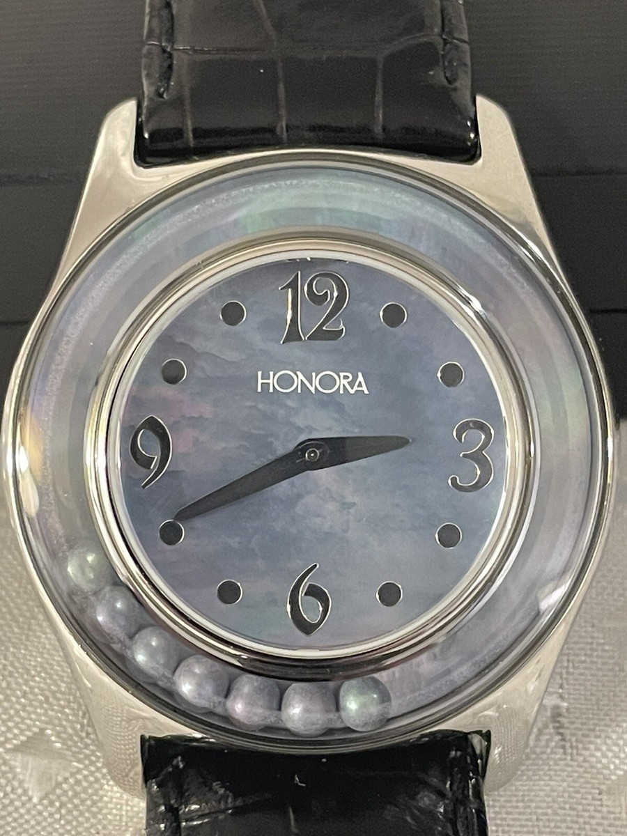 BoGo50% HONORA MOTHER of PEARL FLOATING BLACK PEARLS WATCH  display picture 1