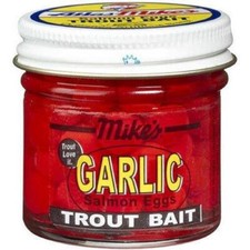Atlas Mike's Salmon Eggs Garlic Fluorescent Red Trout Bait Jar NEW