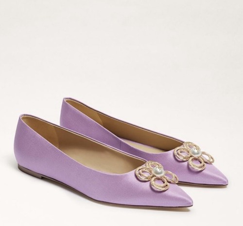 Sam Edelman Wanda Tour Embellished Pointed Toe Flats in Purple Lilac Size 9.5
