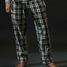 Men's Long Pajama Bottoms Cotton Blend Check Sleep Pants Trousers Loungewear New