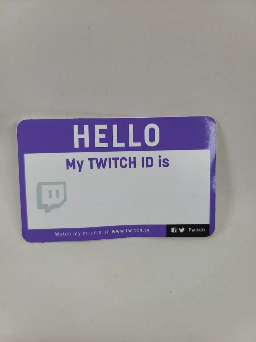 Twitch Hello My ID Is Name Tag Sticker RARE NEW PAX Prime 2015