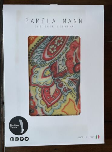 NOWE Pamela Mann Designer Bez stóp Paisley Wzorzyste rajstopy Made In Italy🇮🇹 - Zdjęcie 1 z 4