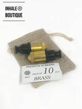 A SET OF TWO 2" BRASS Bullet Sneak a Toke Tobacco Smoking Pipe In A Burlap Bag