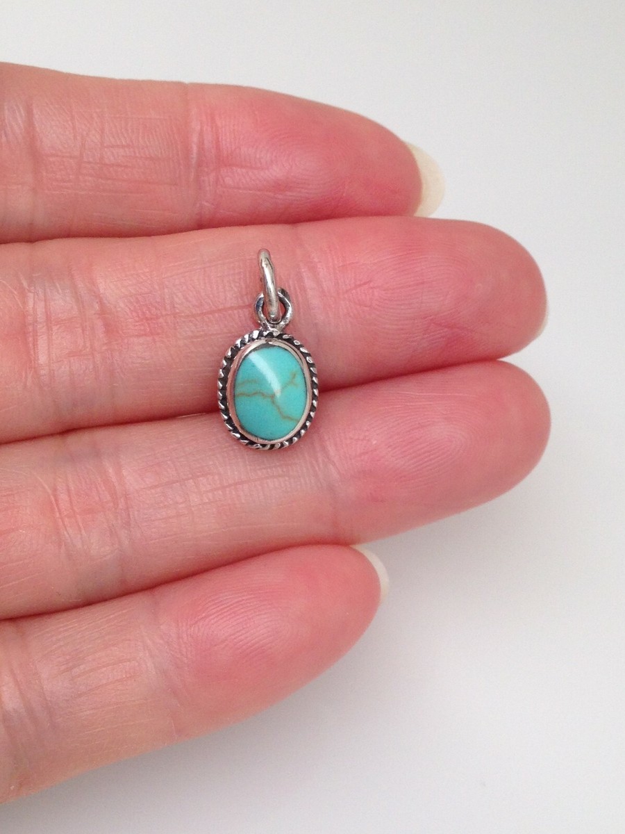 925 Sterling Silver Oval Turquoise Pendant for necklace 9.5mm 925 Sterling Silver Oval Turquoise Pendant for necklace 9.5mm