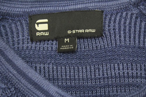 G-Star Suéter Para Hombre M Suéter Rayado Cuello Redondo Azul - Imagen 6 de 8