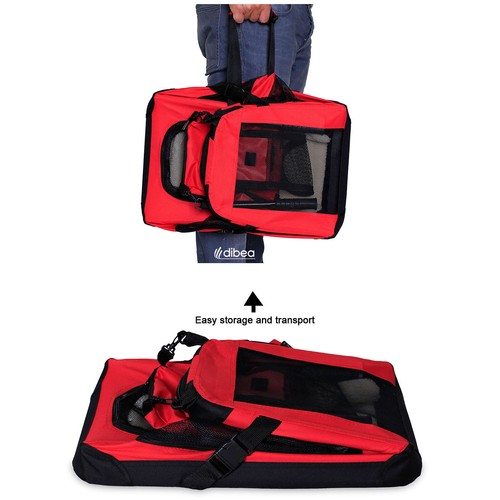 B-Ware: lionto Hundetransportbox Hundetasche Hundebox faltbar S Rot - Bild 6 von 8