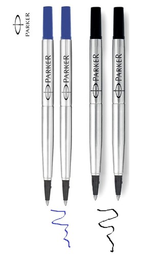 2 x Genuine Parker Medium Fine Ball Point or Rollerball Pen Refill Black or Blue - Picture 9 of 17