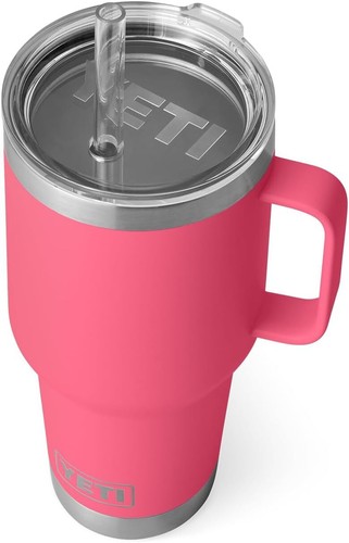 Rambler Tumbler with Handle and Straw Lid, Vacuum Insulated Travel Mug