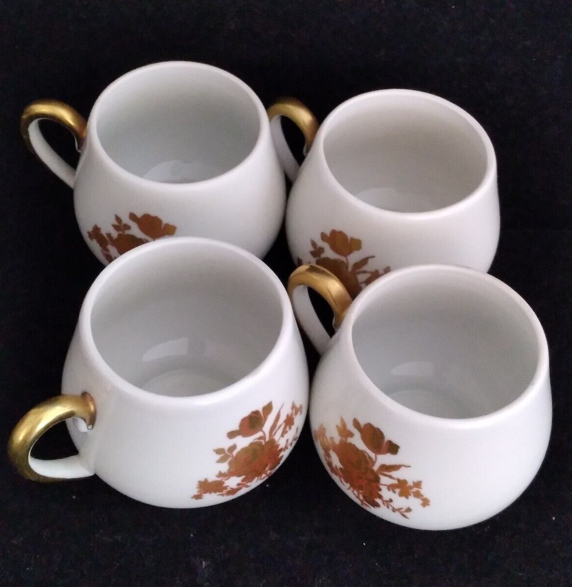 Set of 4 Limoges France Shabby Cherub Putti Cupid Decor Pots De Creme