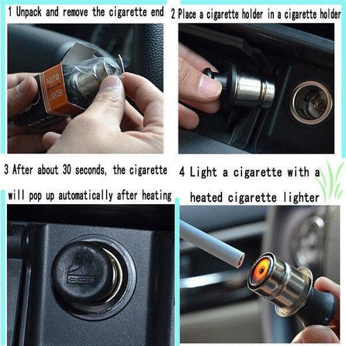 12V Crystal Cigarette Lighter Rhinestone Bling Charger Decor Accessory For Car - Picture 7 of 7