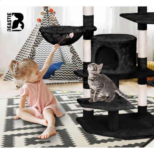 BEASTIE Cat Tree Scratching Post Scratcher Tower Condo House Furniture Wood 203 - Picture 11 of 12