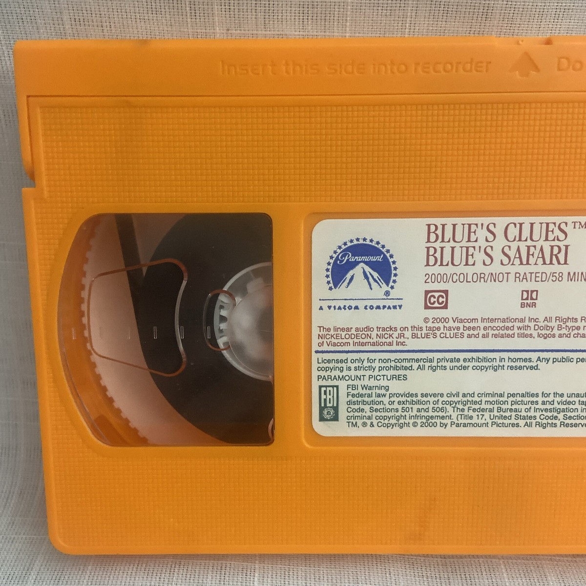 Blue's Clues Blue Safari VHS 2000 Video Orange Tape Only VTG Nick