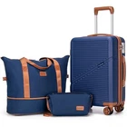 Carry On Luggage 22x14x9 Airline Carry On Luggage With Duffel Bag DarkBlue