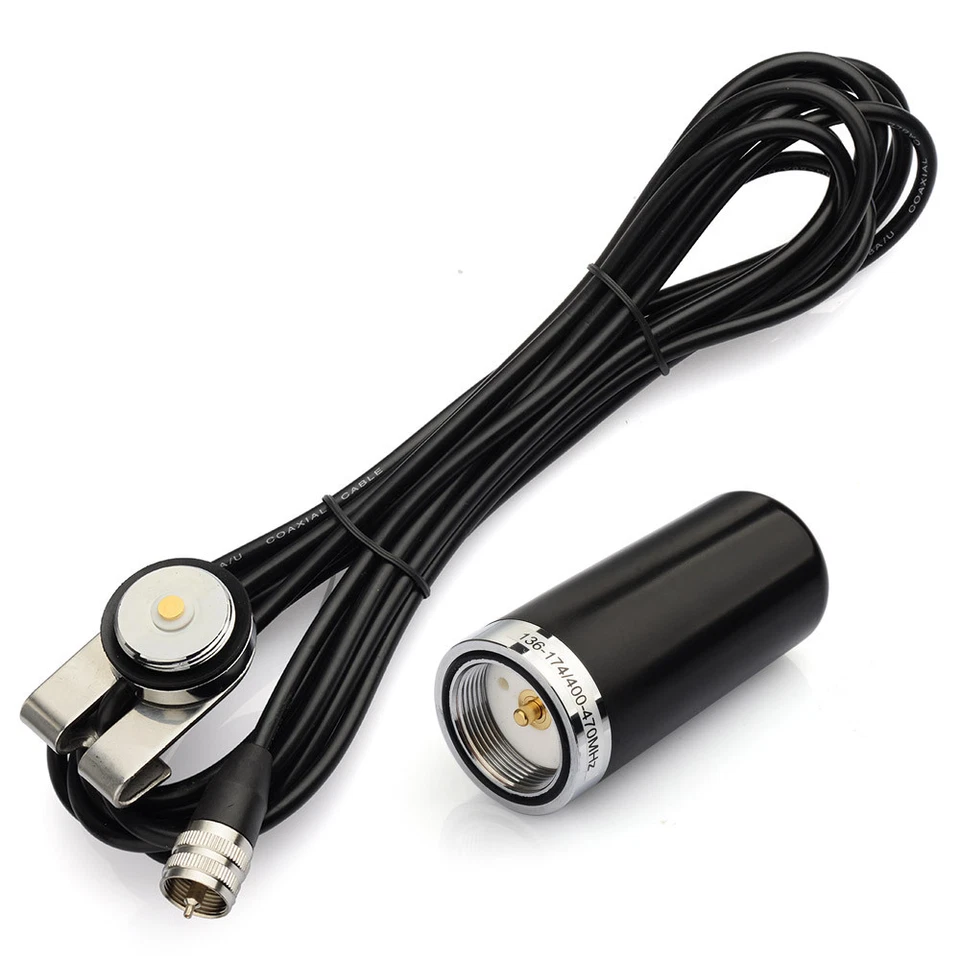 Antena de radio de coche doble banda UHF VHF montaje NMO a cable PL259 RG58 5M 144/430 MHZ Foto 2 de 4