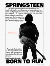 1975  Bruce Springsteen "Born To Run" Album Release Industry Promo Reprint Ad