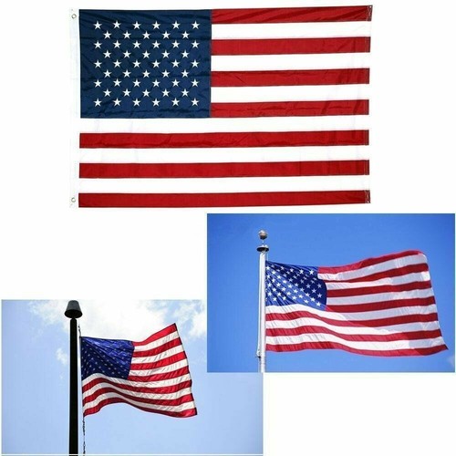 3x5 USA American Flag Nylon Heavy Duty Embroidered Stars Sewn Stripes Grommets - Picture 8 of 9