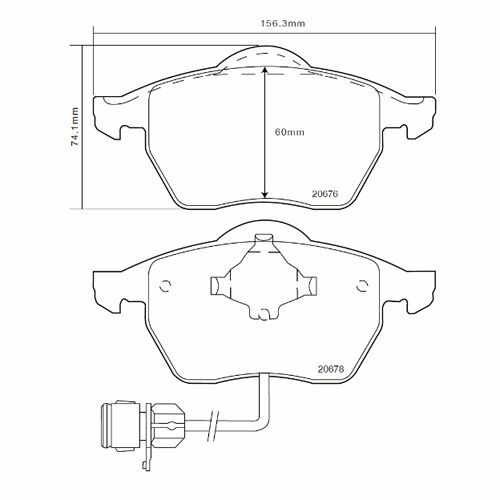 BREMBO FRONT BRAKE PADS KIT FOR 100 (4A2, C4) 2.6 110 KW 03/92 - 07/94 - Picture 2 of 3
