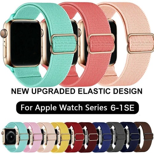 Elastyczny pasek do Apple Watch Series 9/8/Ultra2/7/6/5/SE 38-45mm 49mm nylonowy pasek - Zdjęcie 2 z 29
