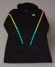 Adidas Black Rainbow Pullover Hoodie L 14-16 