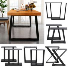 2pcs Industrial Steel Table Legs Stand Feet Trapezium X/A Sandglass Shape Frame