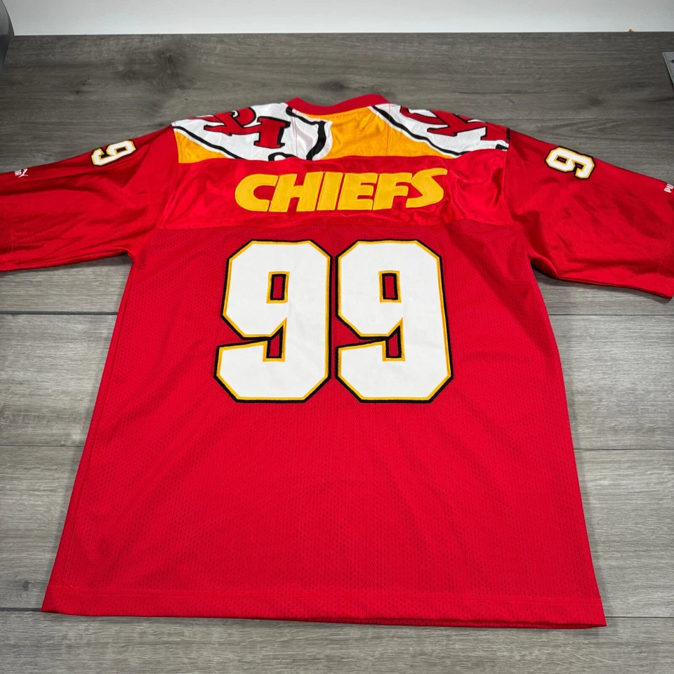 Camiseta retro de colección Y2K Kansas City Chiefs Puma #99 roja de gran tamaño Foto 2 de 4