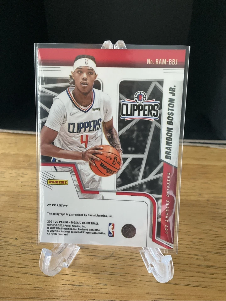 2021-22 Panini Mosaic Brandon Boston Jr. Mosaic Prizm Rookie RC Auto #RAM-BBJ - Image 2 of 2