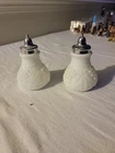 Vtg Imperial Milk Glass Grape Vine Pattern Salt & Pepper Shaker Set